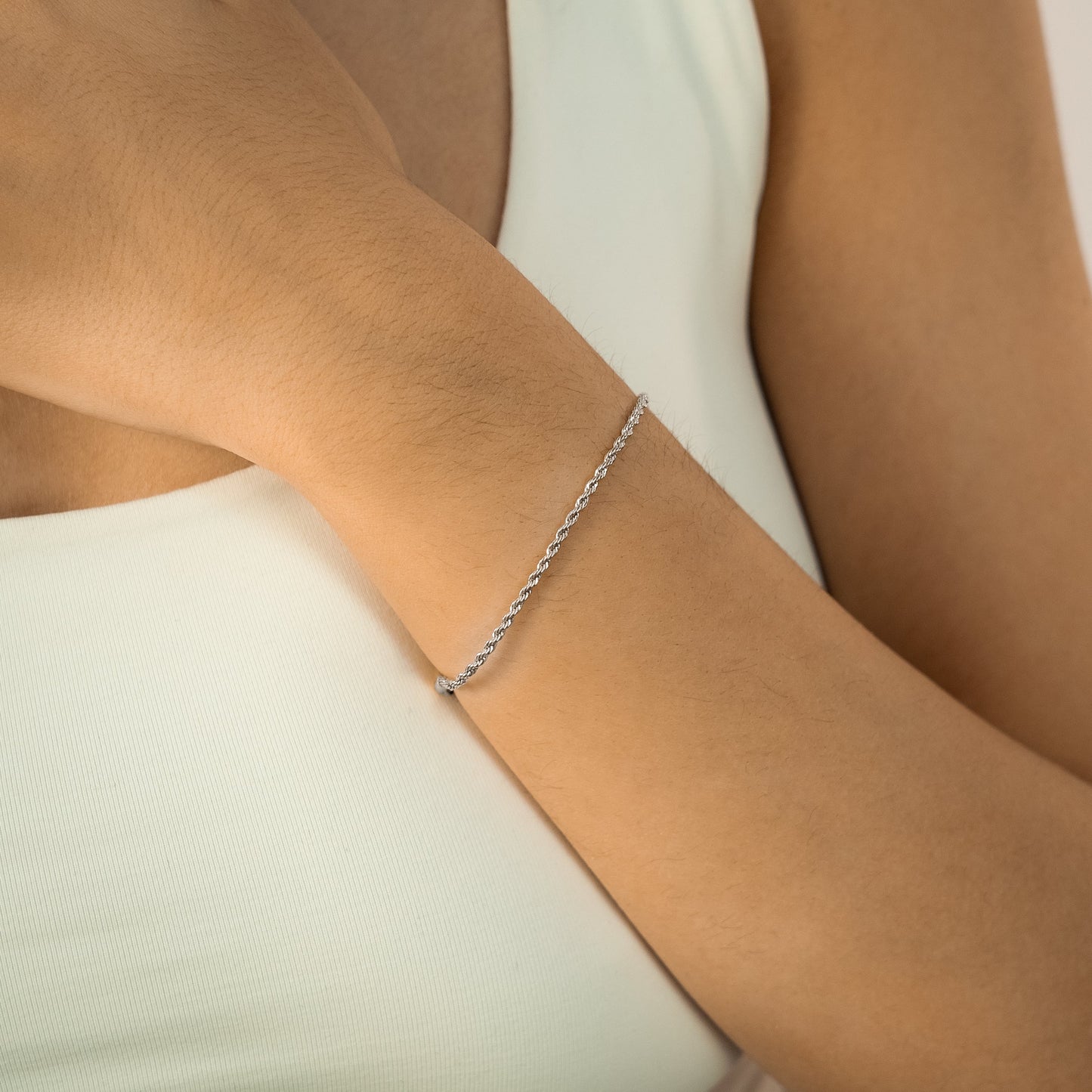 Bracelet Rope 2 mm argenté