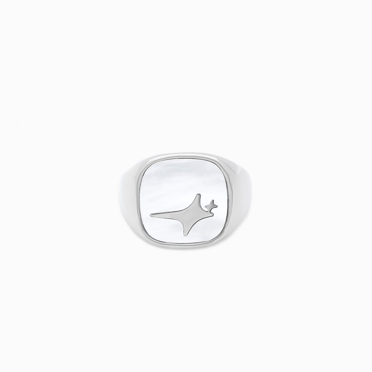 Raw Ring Argentée - Motif Blanc