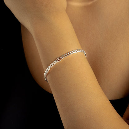 Bracelet Cuban link 4 mm Signature Argenté