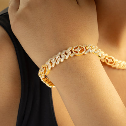 Bracelet Prong link Signature 10mm Doré