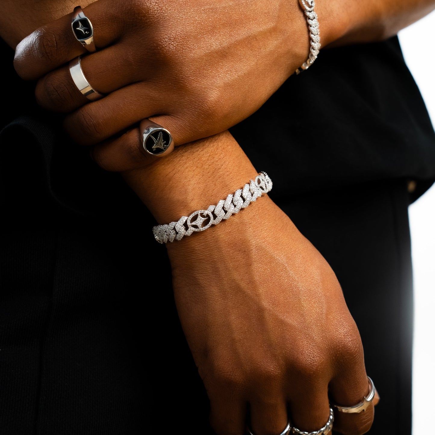 Bracelet Prong link Signature 10mm Argenté
