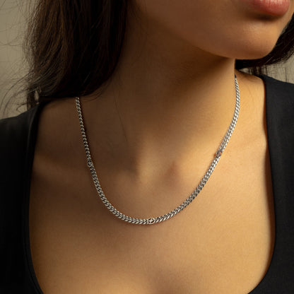 Chaîne Cuban link 4 mm Signature Argentée