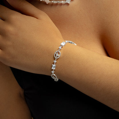 Bracelet Iced signature argenté