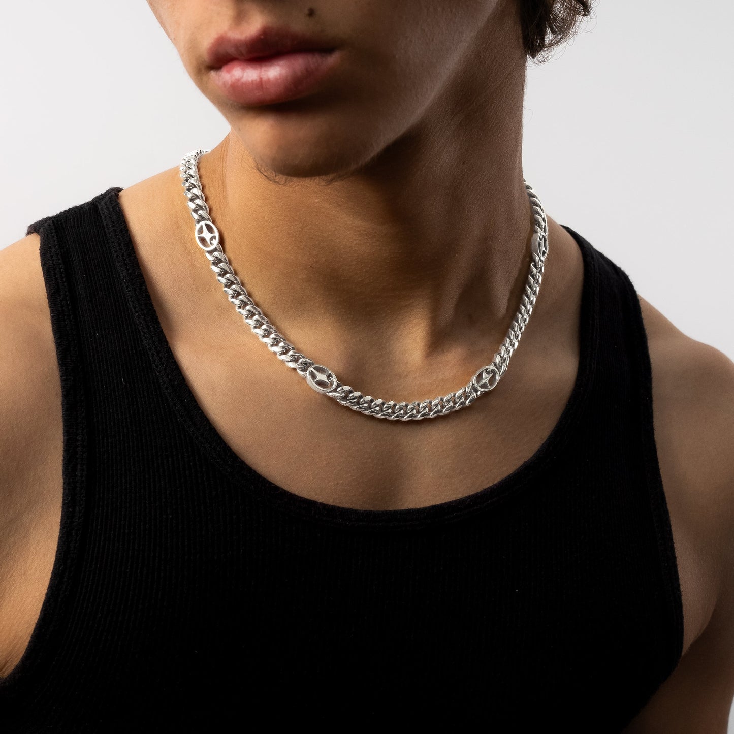 Chaîne Cuban link 8 mm Signature Argentée