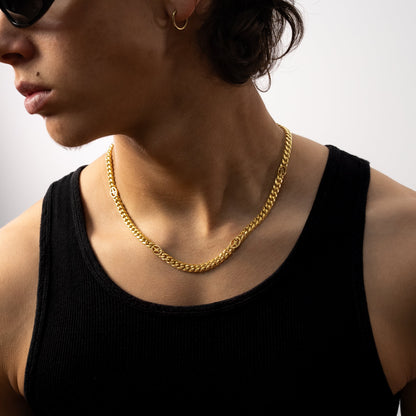 Chaîne Cuban link 6 mm Signature Dorée