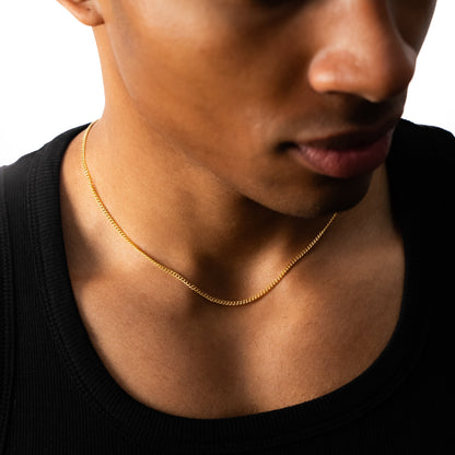Chaîne Cuban link 2 mm dorée