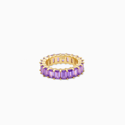Baguette eternity ring dorée - Violet
