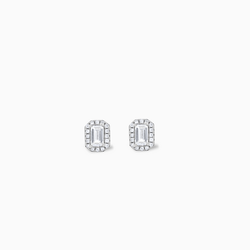 Baguette earrings argentées