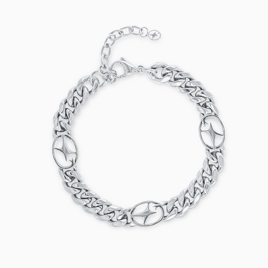 Bracelet Cuban link 8 mm Signature Argenté