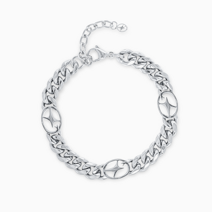 Bracelet Cuban link 8 mm Signature Argenté