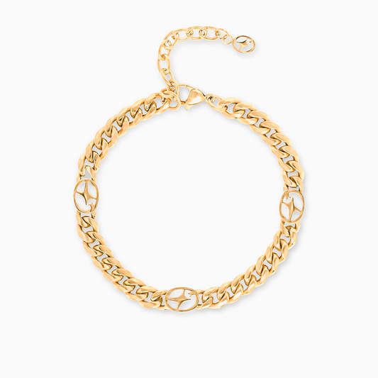 Bracelet Cuban link 6 mm Signature Doré