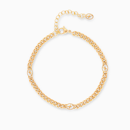 Bracelet Cuban link 4 mm Signature Doré