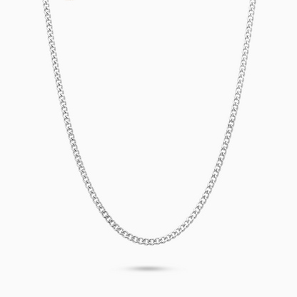Chaîne Cuban link 2 mm argentée