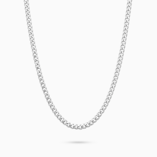 Chaîne Cuban link 3 mm argentée