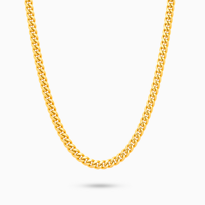 Chaîne Cuban link 5 mm dorée