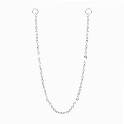 Wallet Chain Iced Bead link Signature Argentée