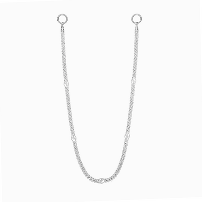 Wallet Chain Iced Cuban link Signature 5 mm Argentée