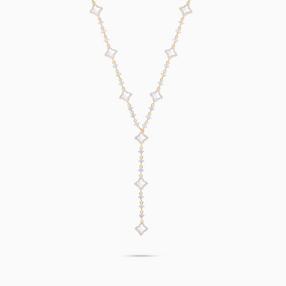 Lariat Flower Tennis Doré - Motif Blanc