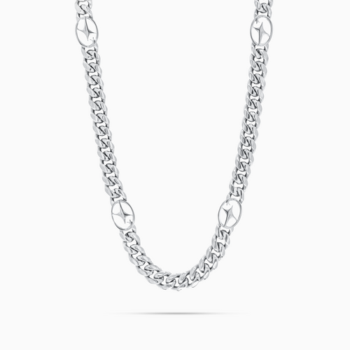 Chaîne Cuban link 8 mm Signature Argentée