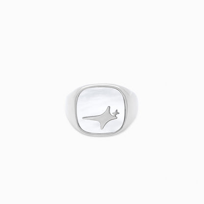 Raw Ring Argentée - Motif Blanc