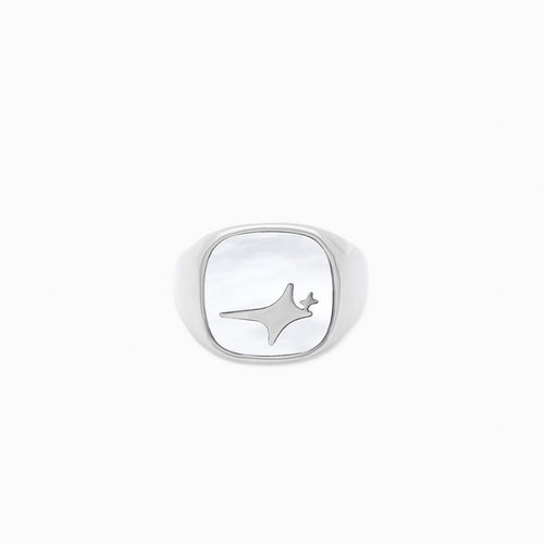 Raw Ring Argentée - Motif Blanc